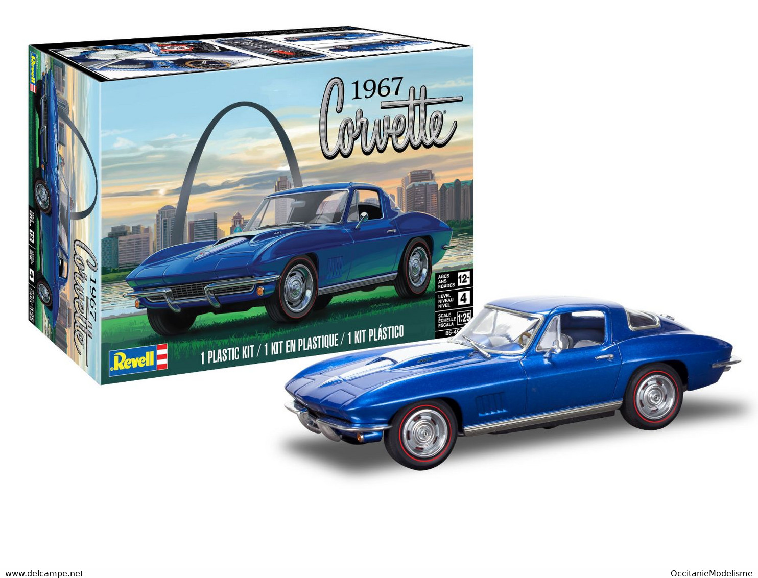 Revell - CHEVROLET CORVETTE 1967 Maquette Kit Plastique Réf. 14517 85-4517 Neuf NBO 1/25 - Cars