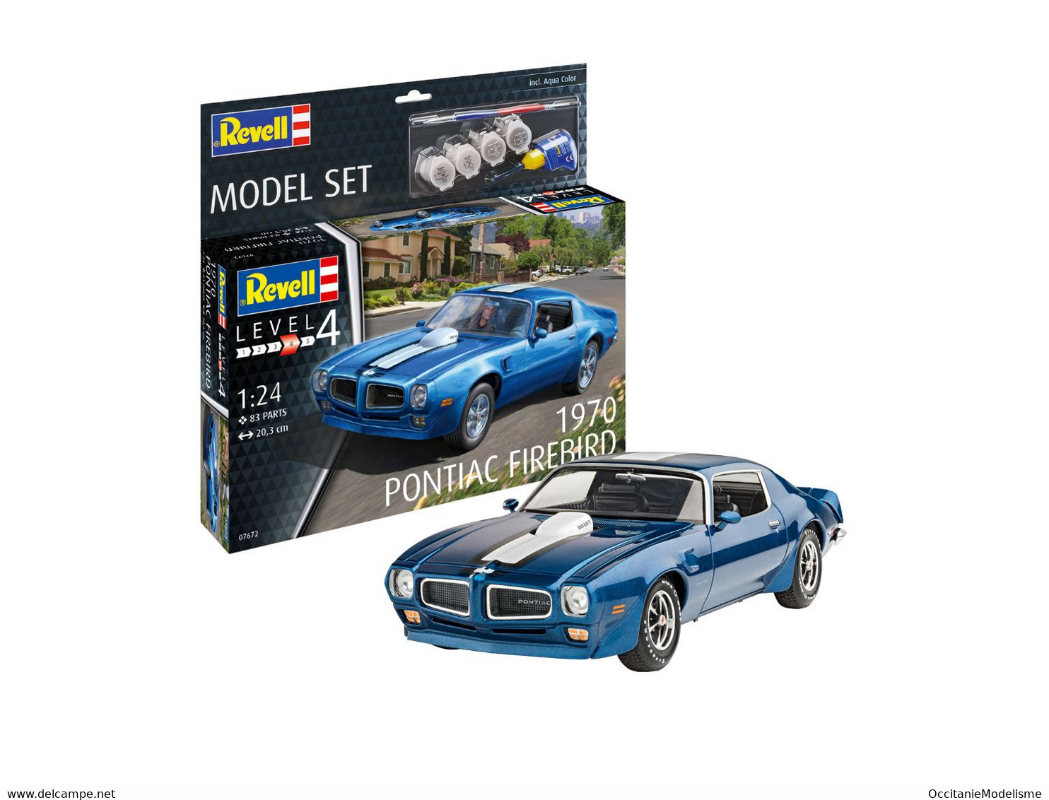 Revell - SET PONTIAC FIREBIRD 1970 + Peintures + Colle Maquette Kit Plastique Réf. 67672 Neuf NBO 1/24 - Cars