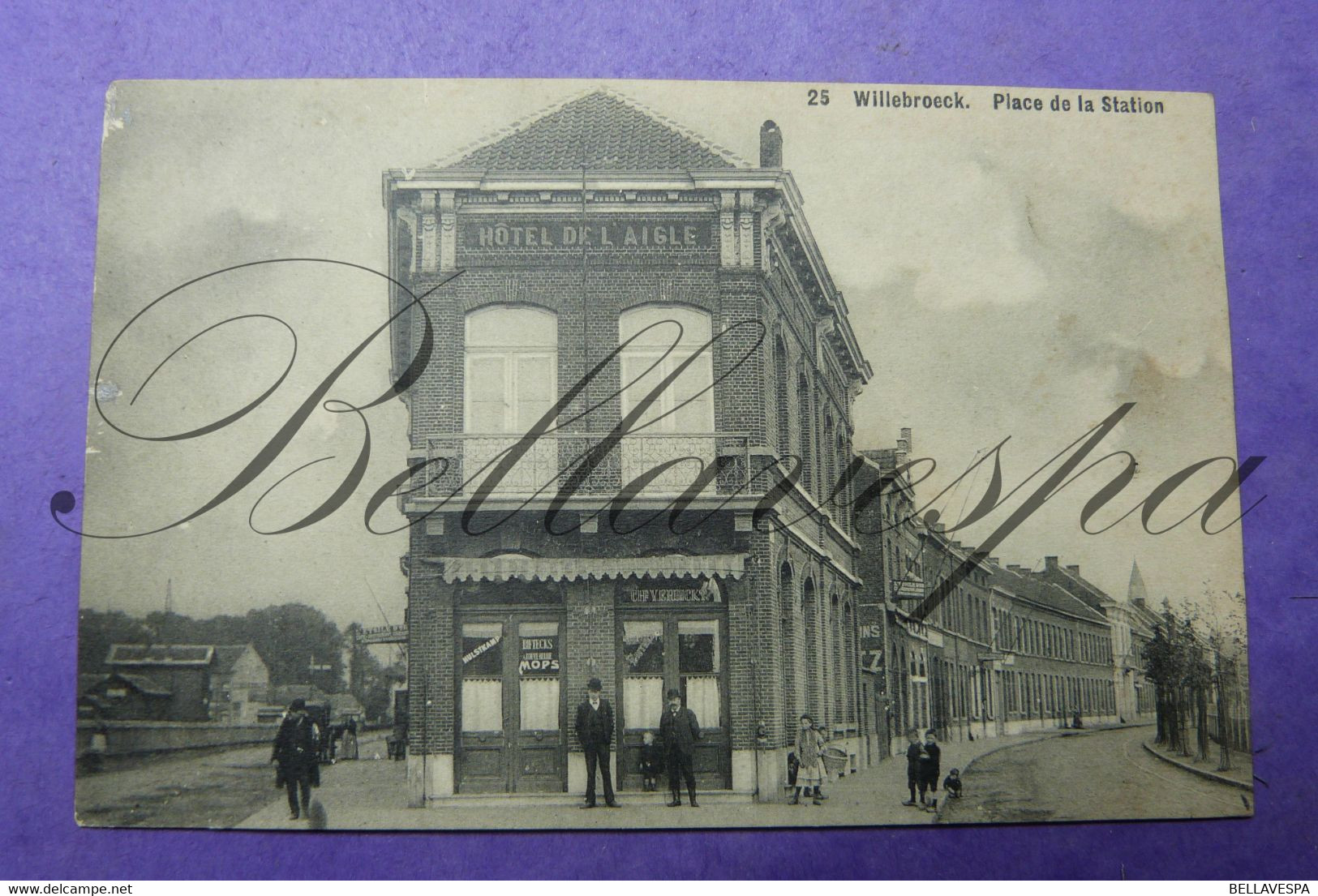 Willebroek Place De La Station.Hotel De L'Aigle  Uitbater Ch. Verdickt-1911 - Willebroek