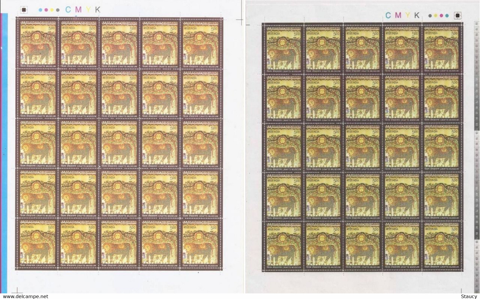 India 2010 CRAFTS MUSEUM SET OF 2 Complete Sheets, MNH P. O Fresh & Fine, Rare - Marionnetten