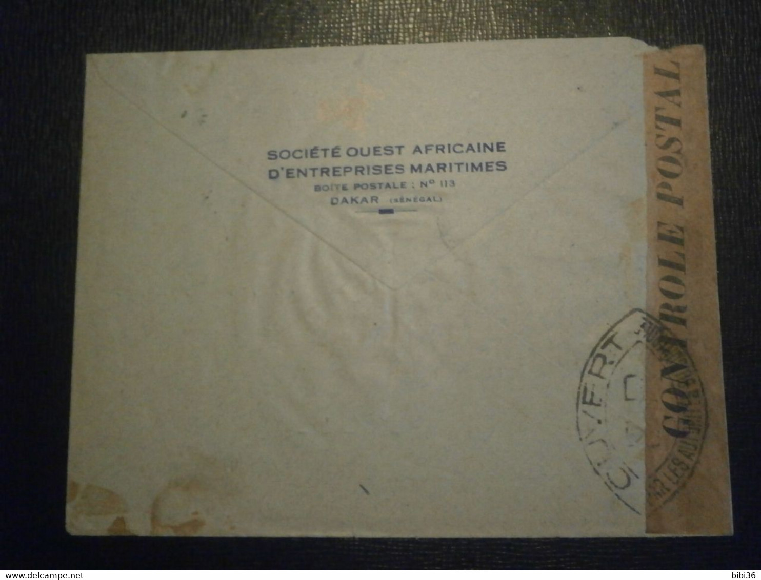 MAURITANIE MAURITANIA LETTRE COURRIER ENVELOPPE 136 DAKAR ALGER ALGERIE CENSURE CONTROLE OUVERT AUTORITE MILITAIRE - Lettres & Documents