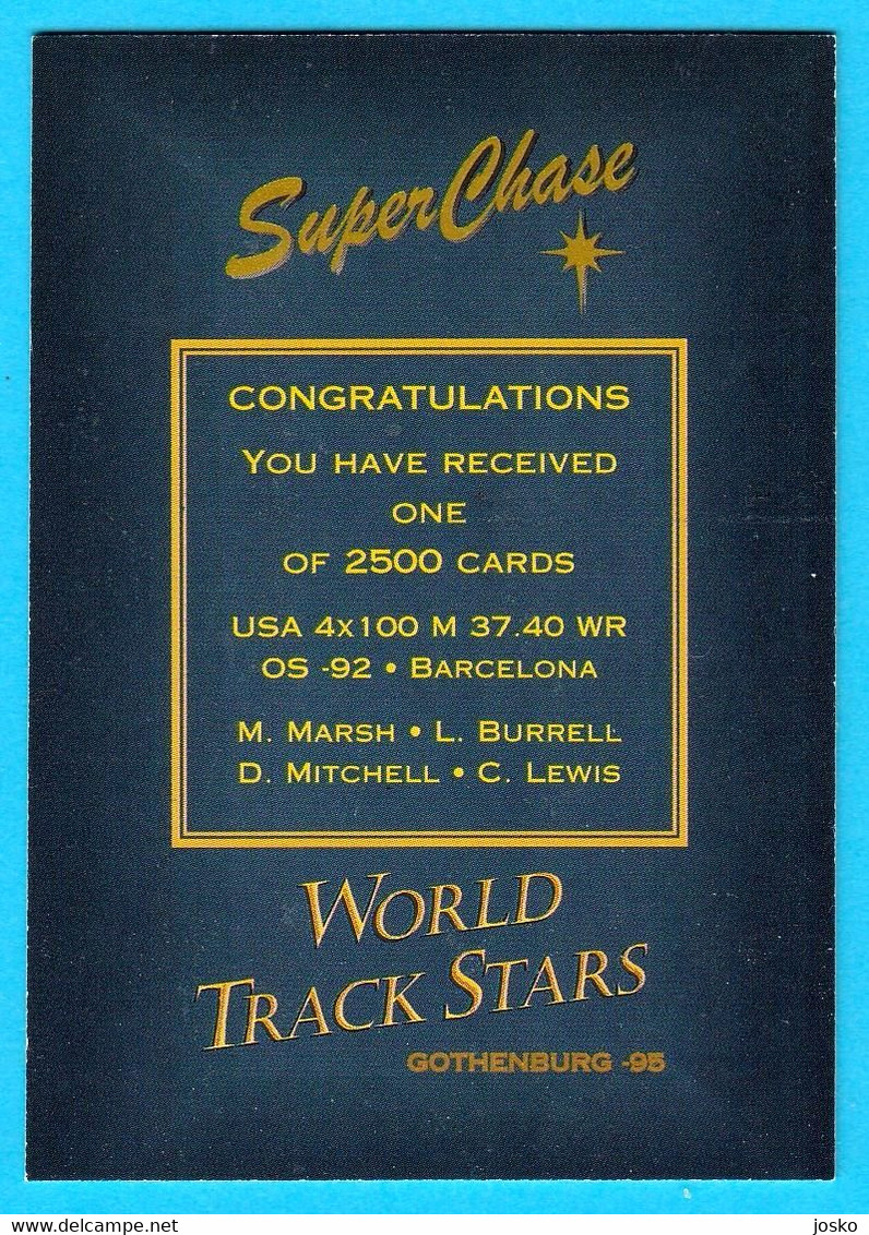 USA 4x100 M - MARSH & BURRELL & MITCHELL & CARL LEWIS - Athletics Super Chase Card (only 2.500 Ex.) Athletisme Athletik - Trading Cards
