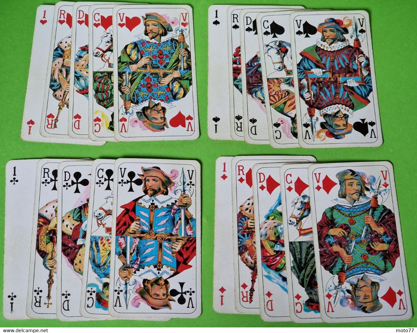 Lot 20 Cartes à Jouer - Têtes Du TAROT - Cœur, Carreau, Trèfle, Pique - Etat D'usage - Vers 1990 - Tarots