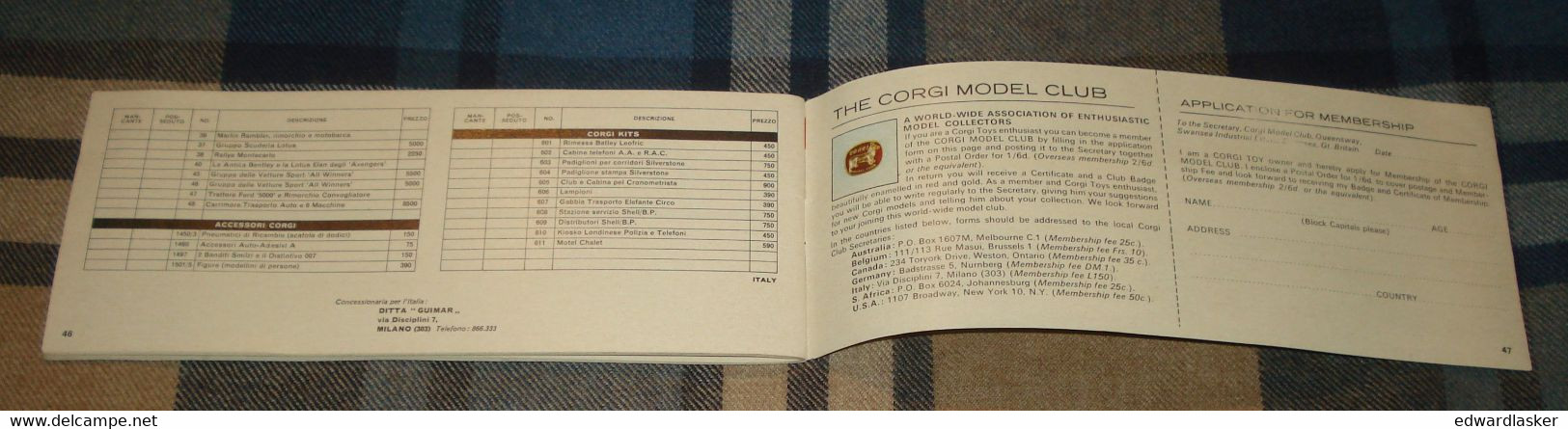 Catalogue CORGI TOYS 1966 - Voitures Miniatures - Batman, The Avengers, James Bond, Etc - Italie - Catalogi