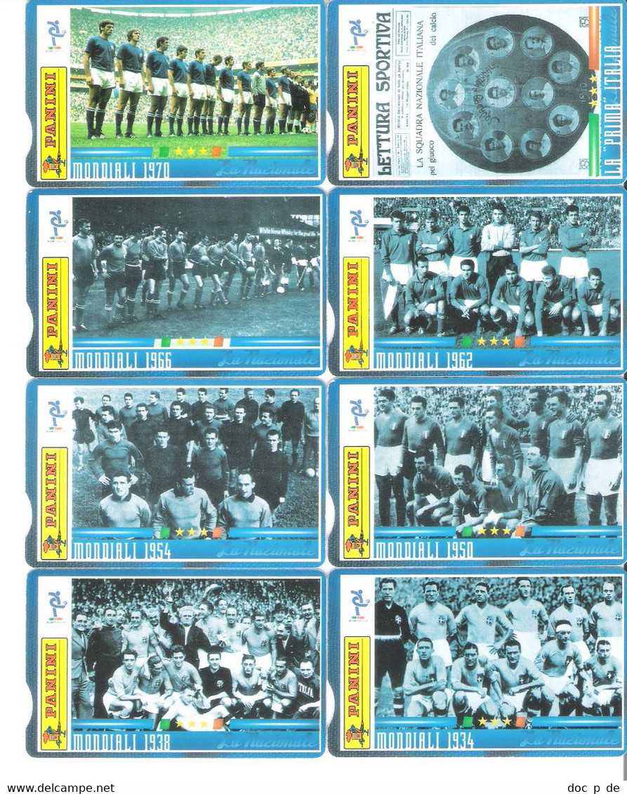 16 Card Full Set Chip Cards - Italy - 1579 - 1594 Golden - Soccer Fussball Italien Mannschaft Team Panini Fifa World Cup - Publiques Thématiques