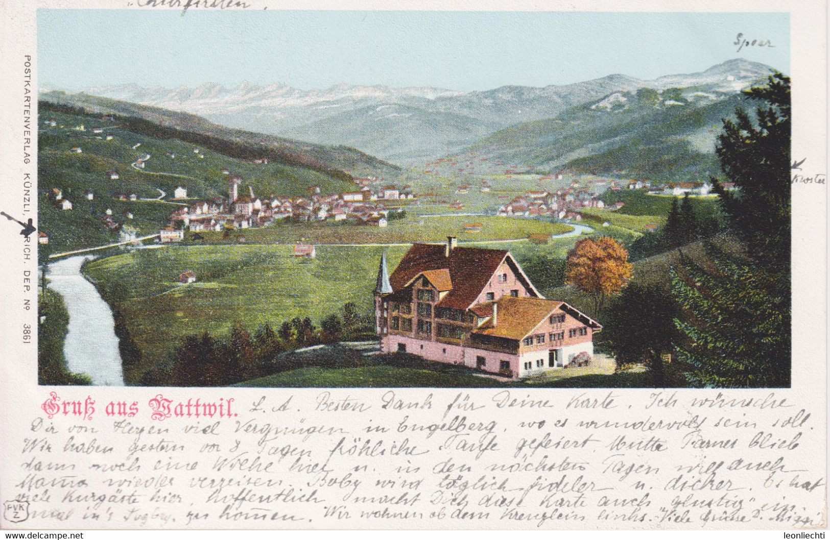 AK, Carte Postale, UPU, 1900 Gruss Aus Wattwil SG, Von Wattwyl Nach Burgdorf - Wattwil