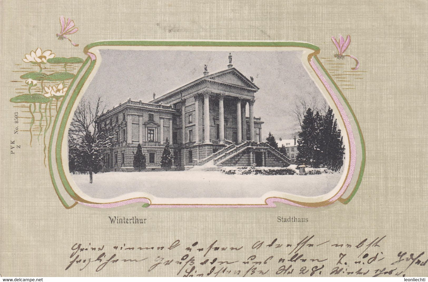 AK, Carte Postale, UPU, 1902 Winterthur - Stadthaus. Von Winterthur Nach Meiringen - Winterthur