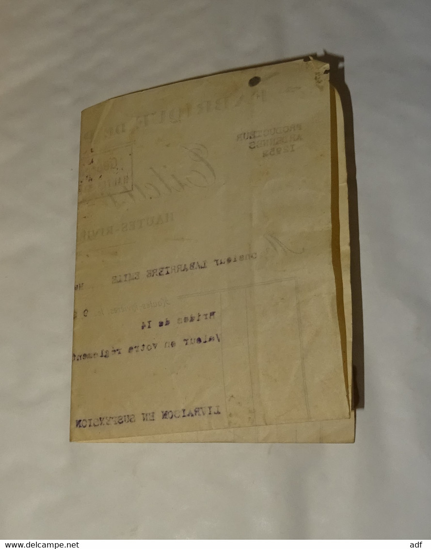 ANCIENNE FACTURE TITEUX - BADRE, HAUTES RIVIERES, FABRIQUE DE PETITS BOULONS, 1939, PRODUCTEUR ARDENNES 08