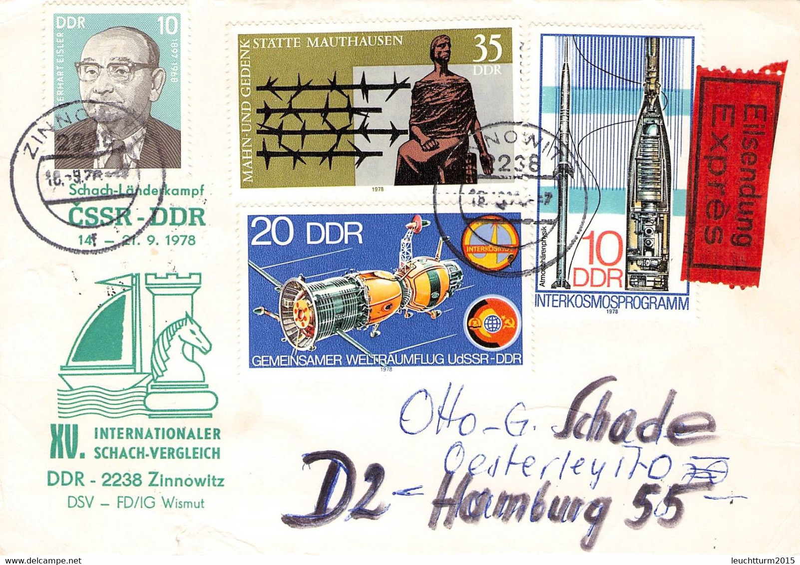 DDR - 10 UMSCHLÄGE 1973-1978 THEMA SCHACH / GR276 - Machines à Affranchir (EMA)