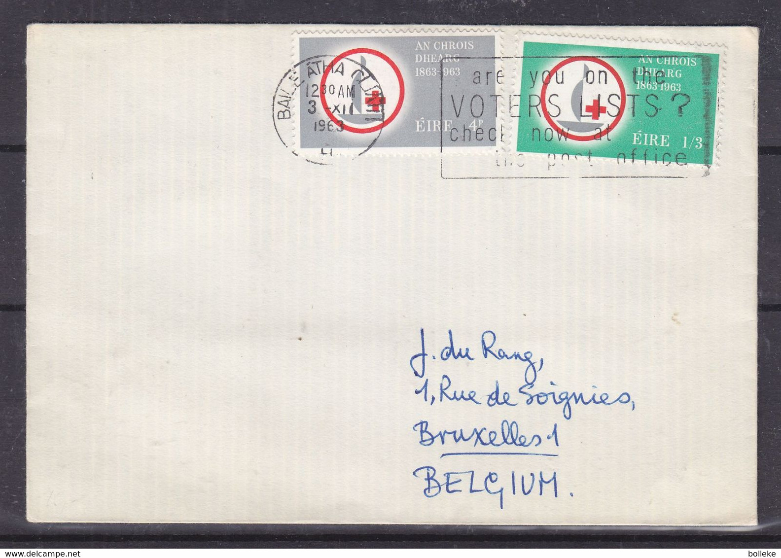 Croix Rouge - Irlande - Lettre De 1963 - Oblit Baile Atha Cliath - Covers & Documents