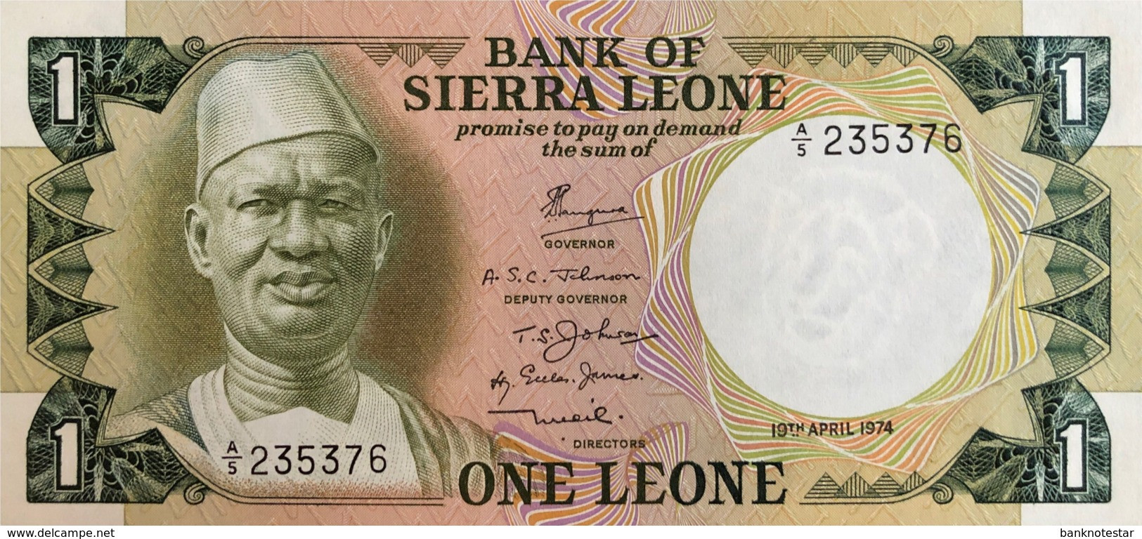 Sierra Leone 1 Leone, P-5a (19.4.1974) - UNC - Sierra Leone