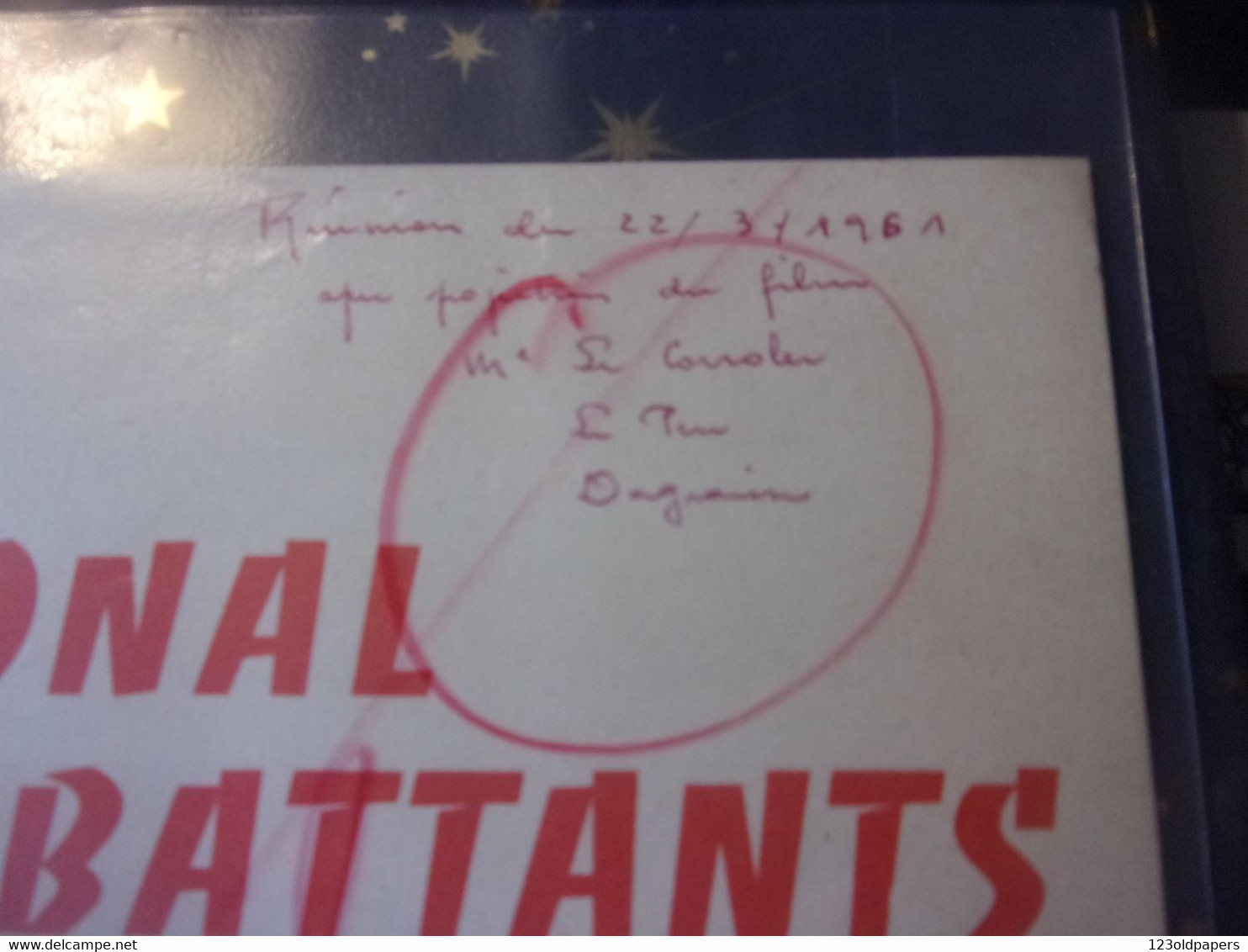 DOCUMENT ORIGINAL EPOQUE LA CARAVE ALGERIE FRANCAISE FRONT NATIONAL DES COMBATTANTS 1961 OAS LEPEN  PHOTOS - Documents