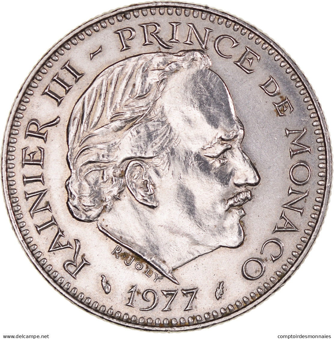 Monnaie, Monaco, Rainier III, 5 Francs, 1977, SUP+, Cupro-nickel, Gadoury:MC - Uncirculated