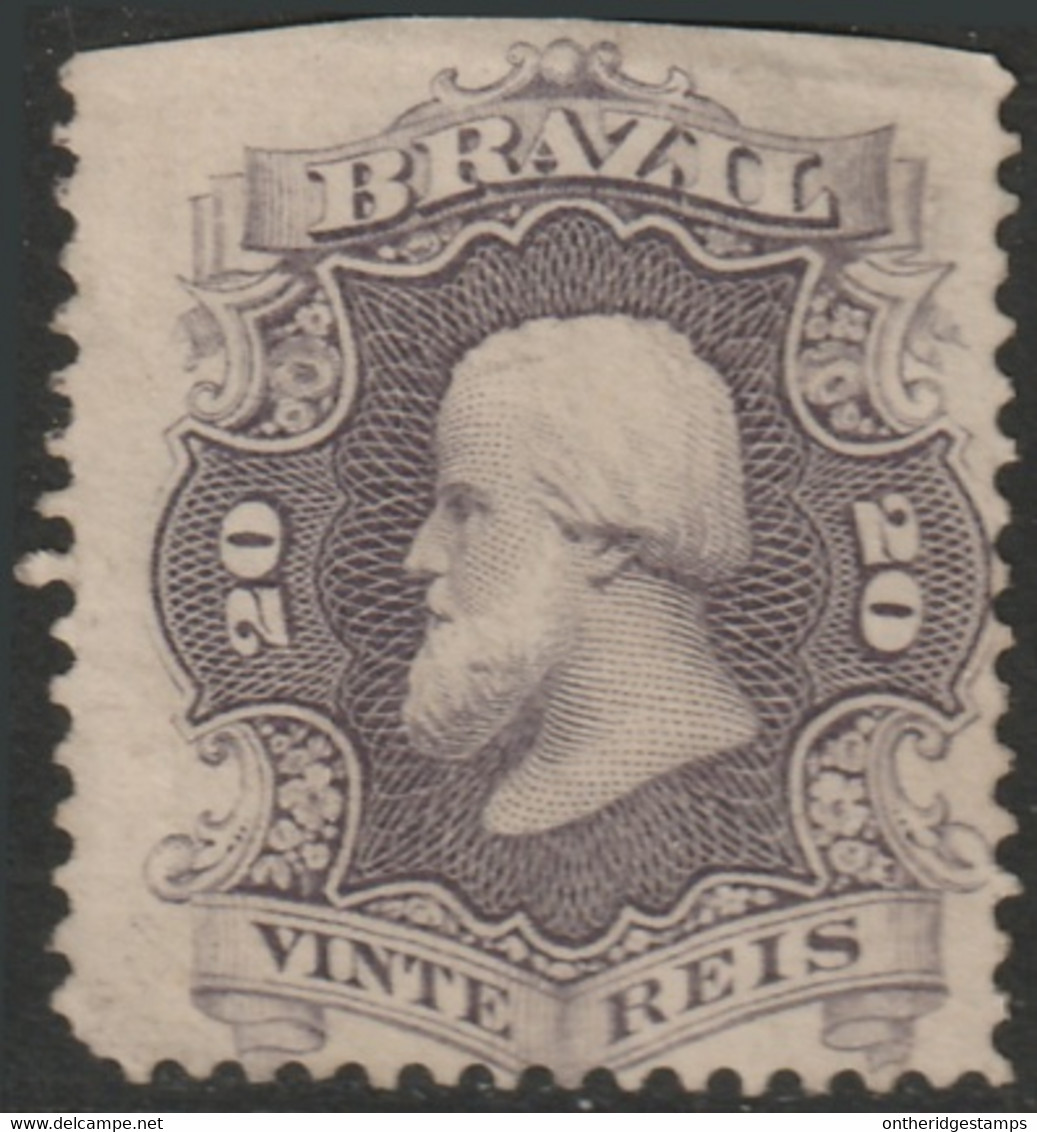 Brazil 1866 Sc 54a Bresil Mi 24 Yt 24 MNG(*) Dull Violet Trimmed At Top - Ongebruikt