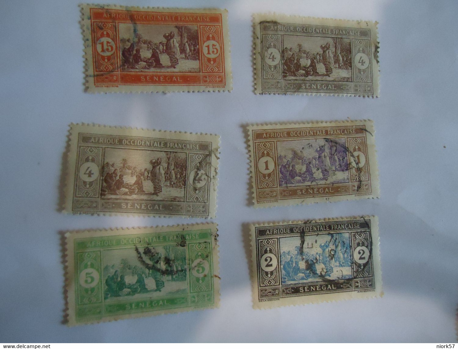 SENEGAL   FRANCE  COLONIES  6  USED  STAMPS 1906  MARKET - Sonstige & Ohne Zuordnung