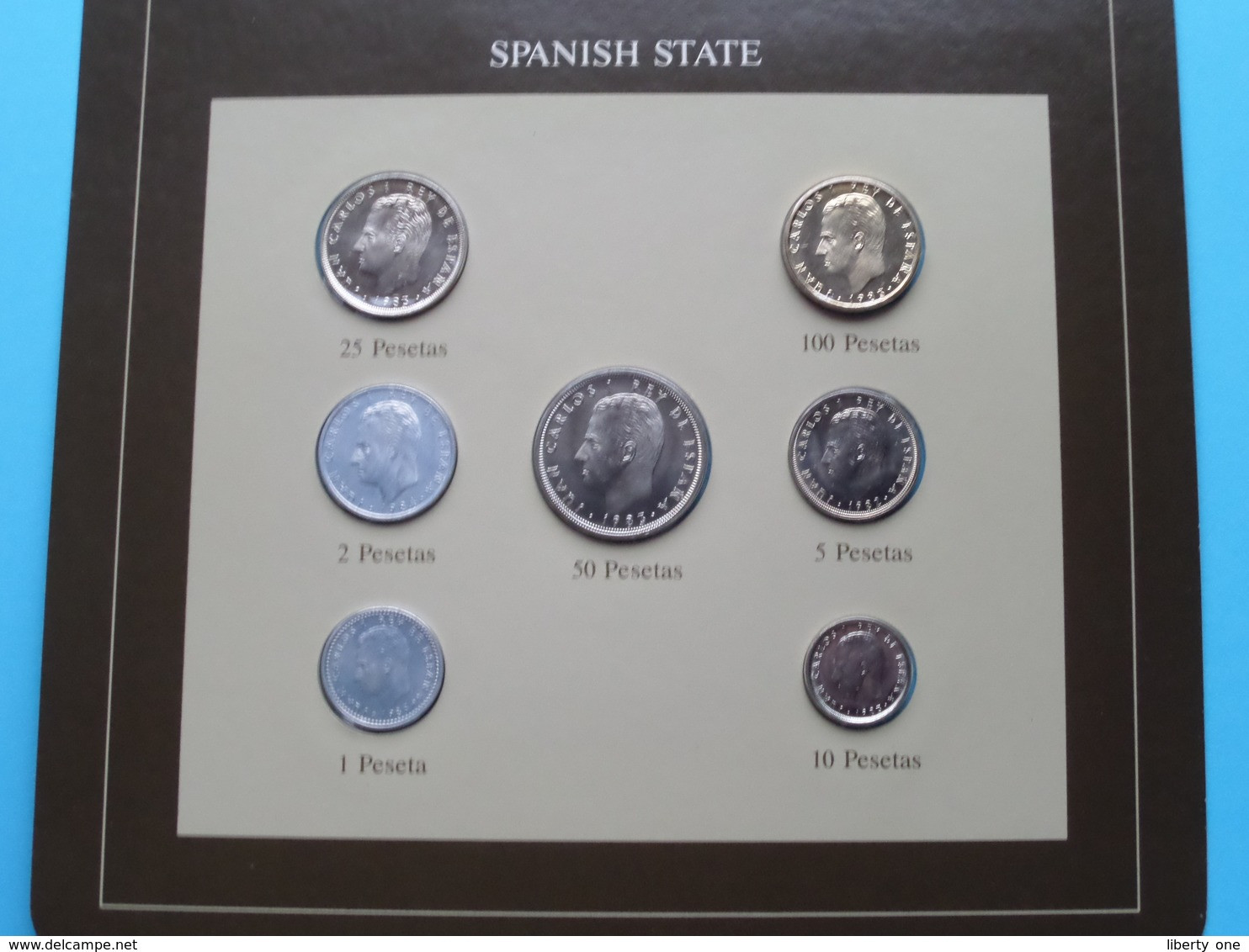 SPANISH STATE ( From The Serie Coin Sets Of All Nations ) Card 20,5 X 29,5 Cm. ) + Stamp '86 ! - Ongebruikte Sets & Proefsets