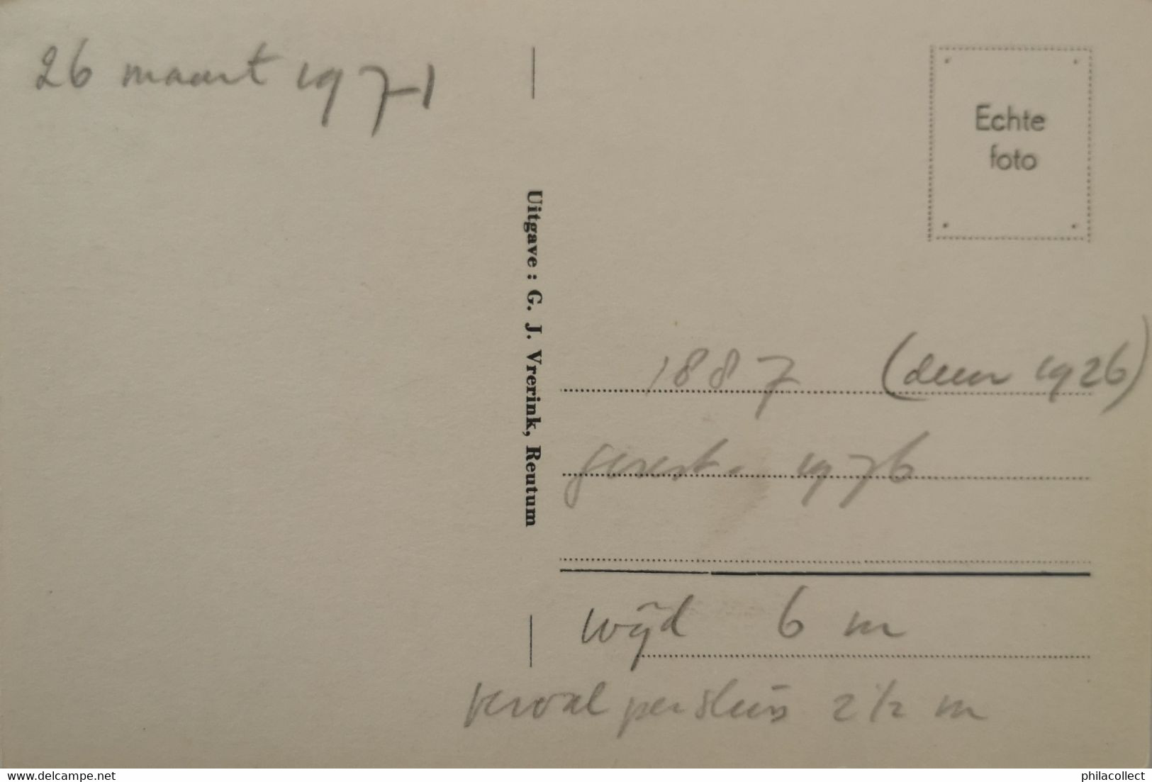 Reutum (gem. Tubbergen) De Dubbele  Sluis V 19?? - Tubbergen