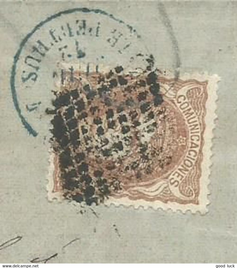 ESPANA / ESPAGNE   N° 108 ( Oblit. Grille )   SUR LETTRE DE BARCELONA POUR PARIS  DE 1872  LETTRE COVER - Briefe U. Dokumente