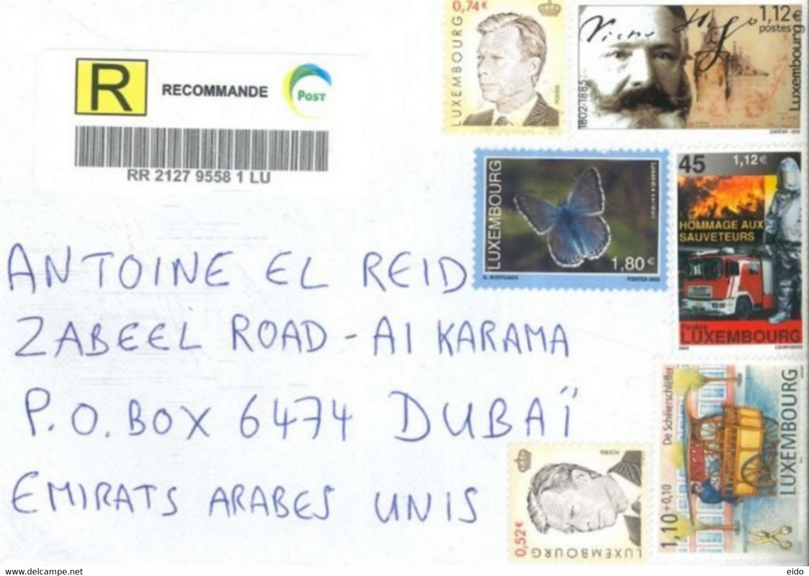 LUXEMBOURG - 2022 - REGISTERED STAMPS  COVER TO DUBAI. - Briefe U. Dokumente