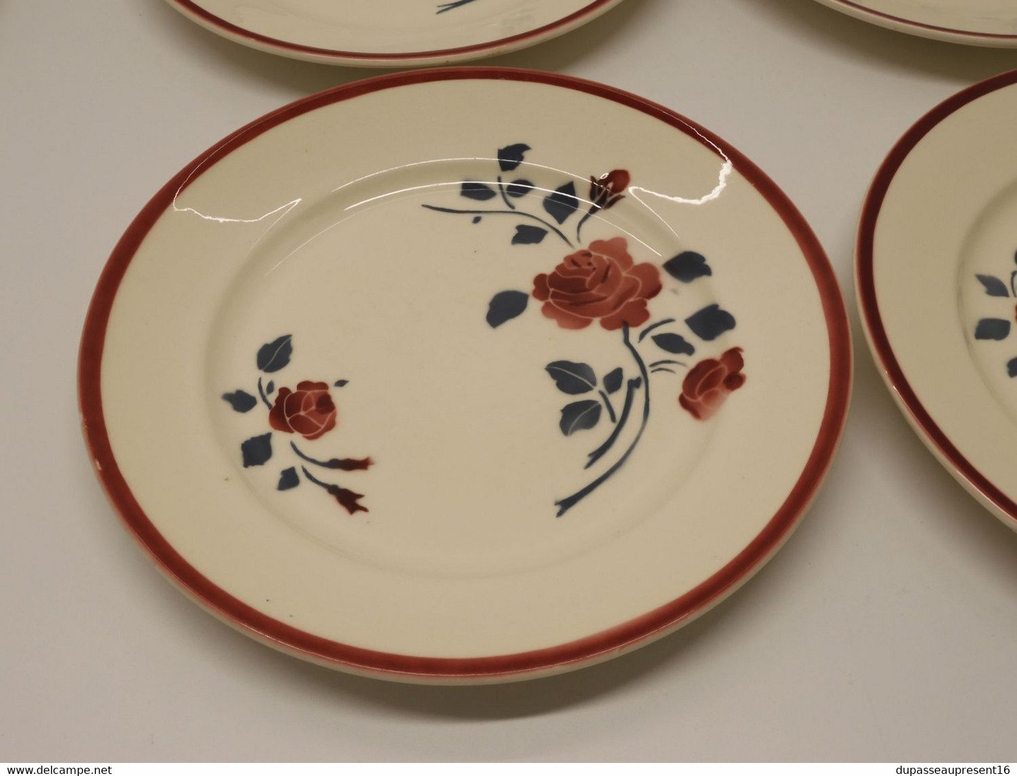 *8 ASSIETTES PLATES CERAMIQUE BADONVILLER LES ROSES COLLECTION ART de la TABLE  E