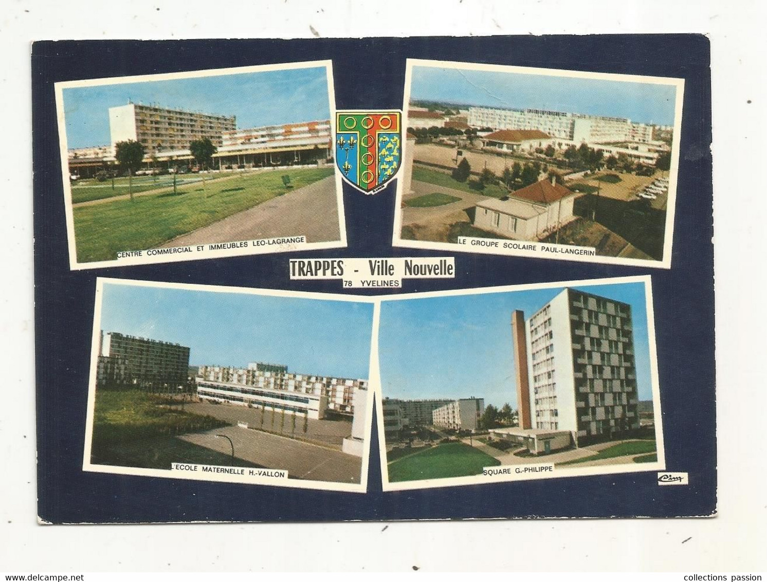 Cp, 78, TRAPPES ,ville Nouvelle ,multivues , Voyagée 1973 - Trappes