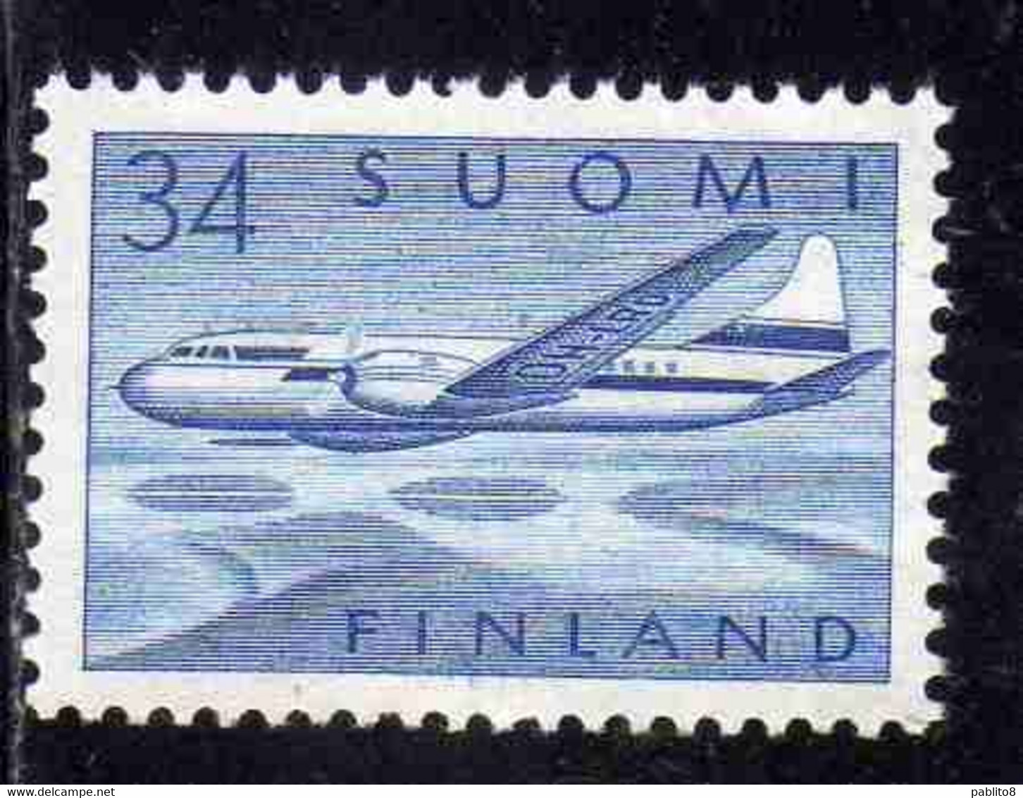 SUOMI FINLAND FINLANDIA FINLANDE 1958 AIR POST MAIL AIRMAIL CONVAIR OVER LAKES 34m MNH - Neufs