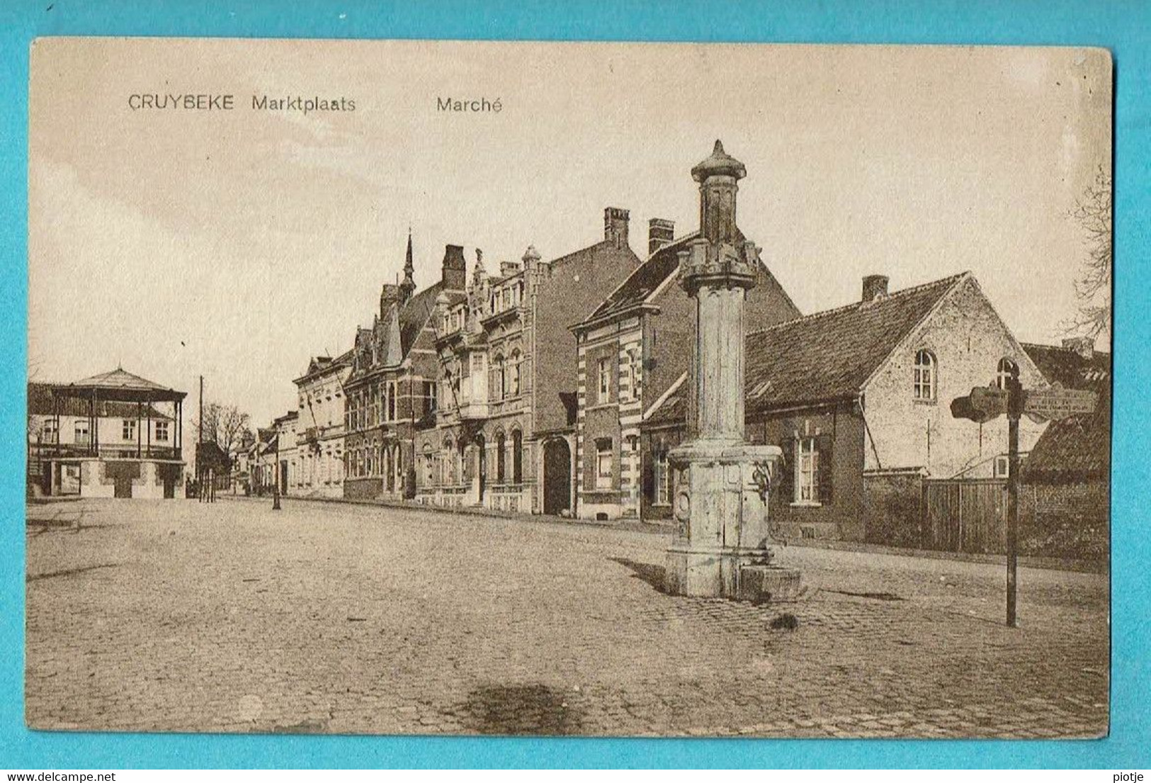 * Kruibeke - Cruybeke (Waasland - Oost Vlaanderen) * (Uitg Foubert) Marktplaats, Marché, Grand'Place, Pompe, Kiosque - Kruibeke