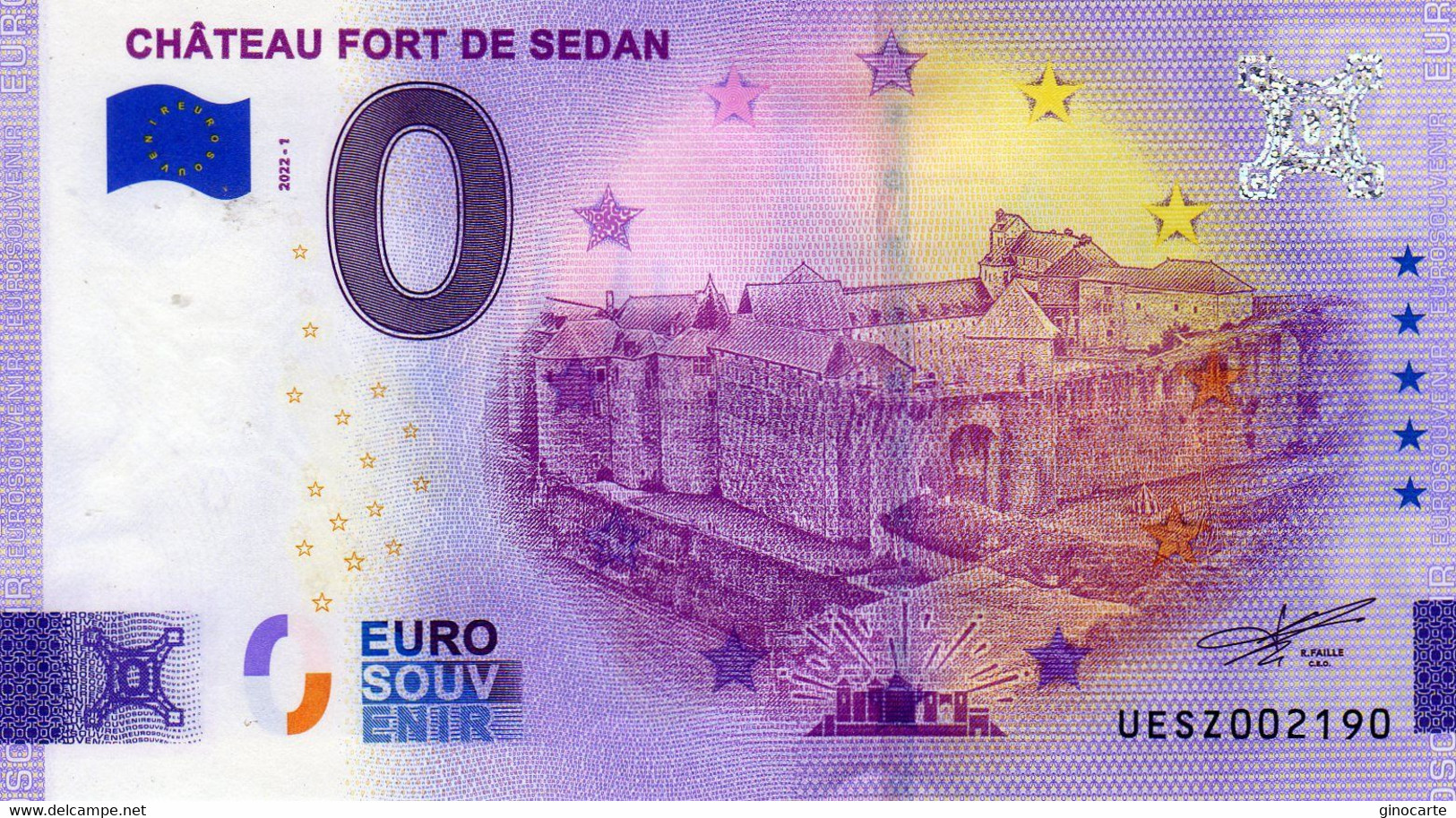 Billet Touristique Souvenir Monnaie De Paris MDP Euro Sedan Chateau Fort - Altri & Non Classificati