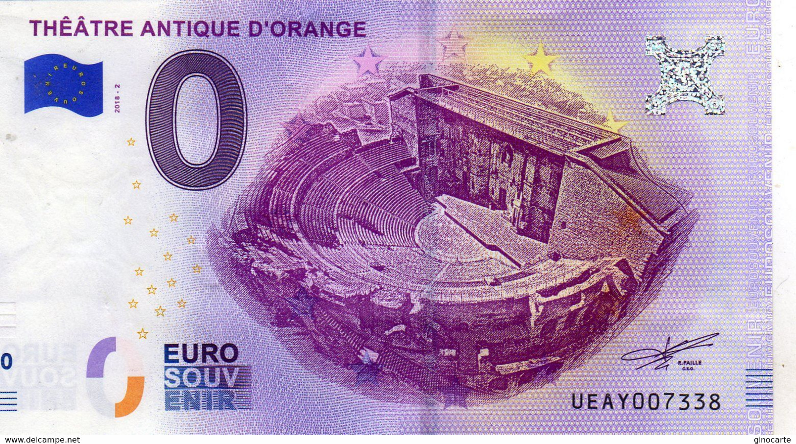 Billet Touristique Souvenir Monnaie De Paris MDP Euro Orange Theatre Antique - Altri & Non Classificati