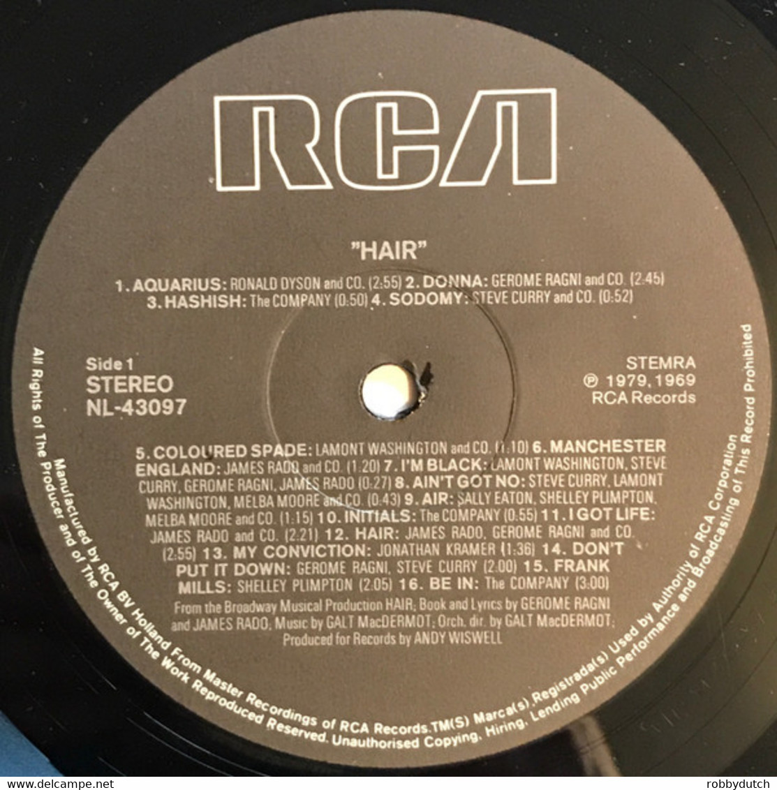 * LP *  HAIR - ORIGINAL BROADWAY CAST RECORDING (Holland 1968 EX!) - Musicales