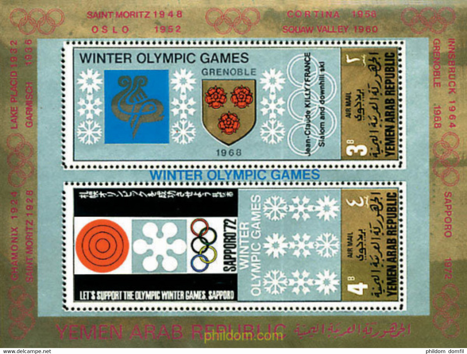 72526 MNH YEMEN. República árabe 1968 JUEGOS OLIMPICOS DE INVIERNO - Winter 1948: St. Moritz