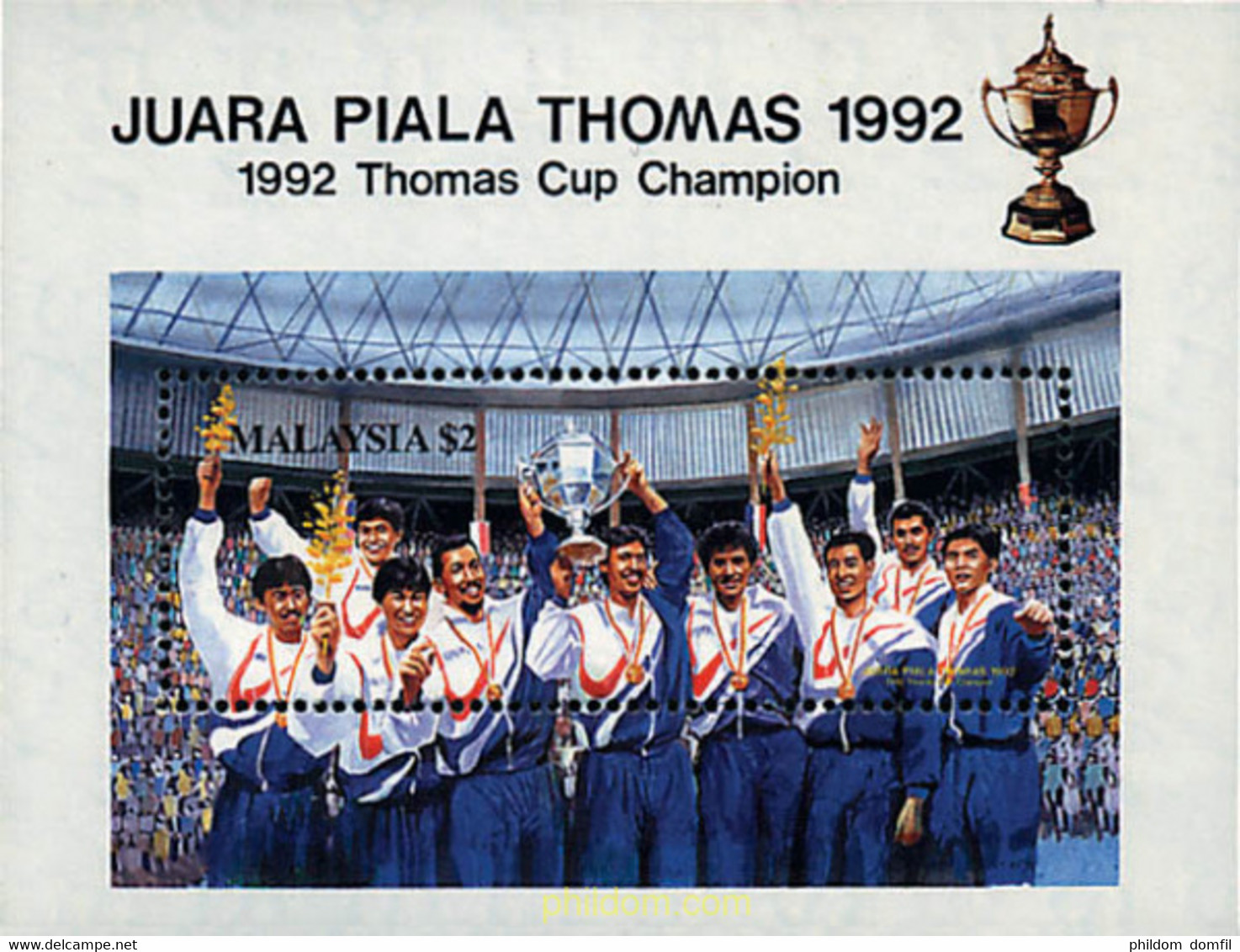 37851 MNH MALASIA 1992 BADMINTON. COPA THOMAS - Badminton