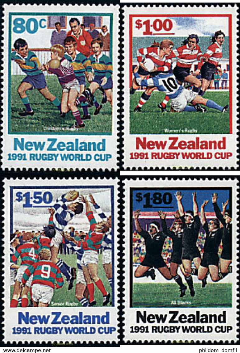 44693 MNH NUEVA ZELANDA 1991 COPA DEL MUNDO DE RUGBY - Errors, Freaks & Oddities (EFO)