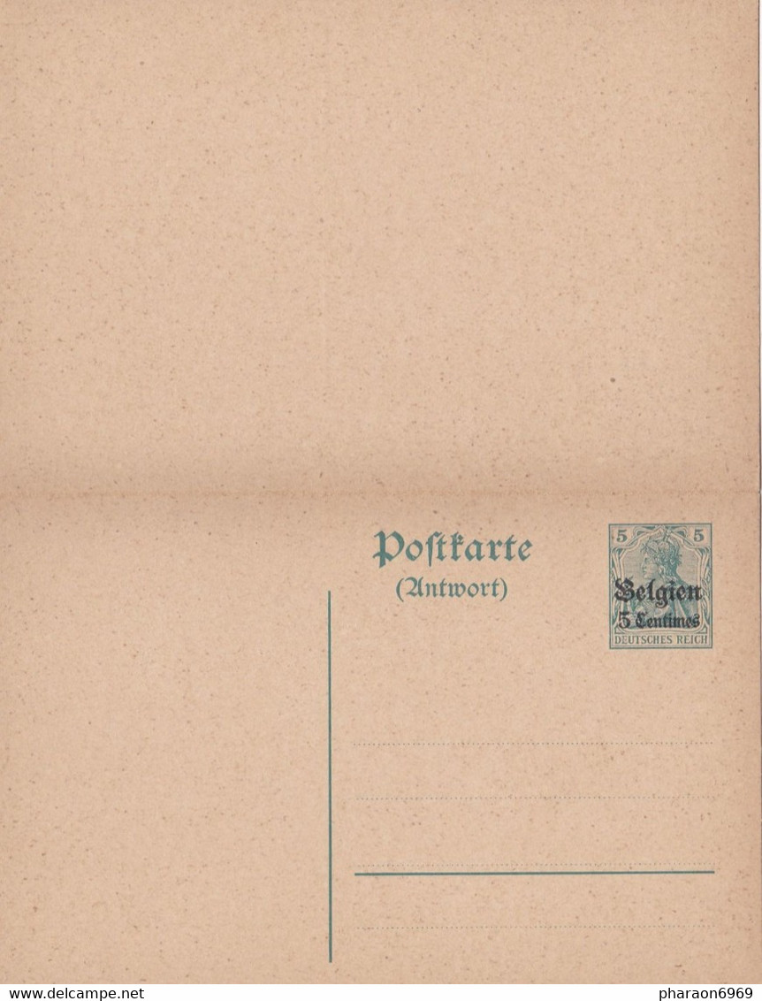 2 Scans Carte Entier Postal Avec Réponse Occupation Allemande Cachet Antwerpen ? - Deutsche Besatzung