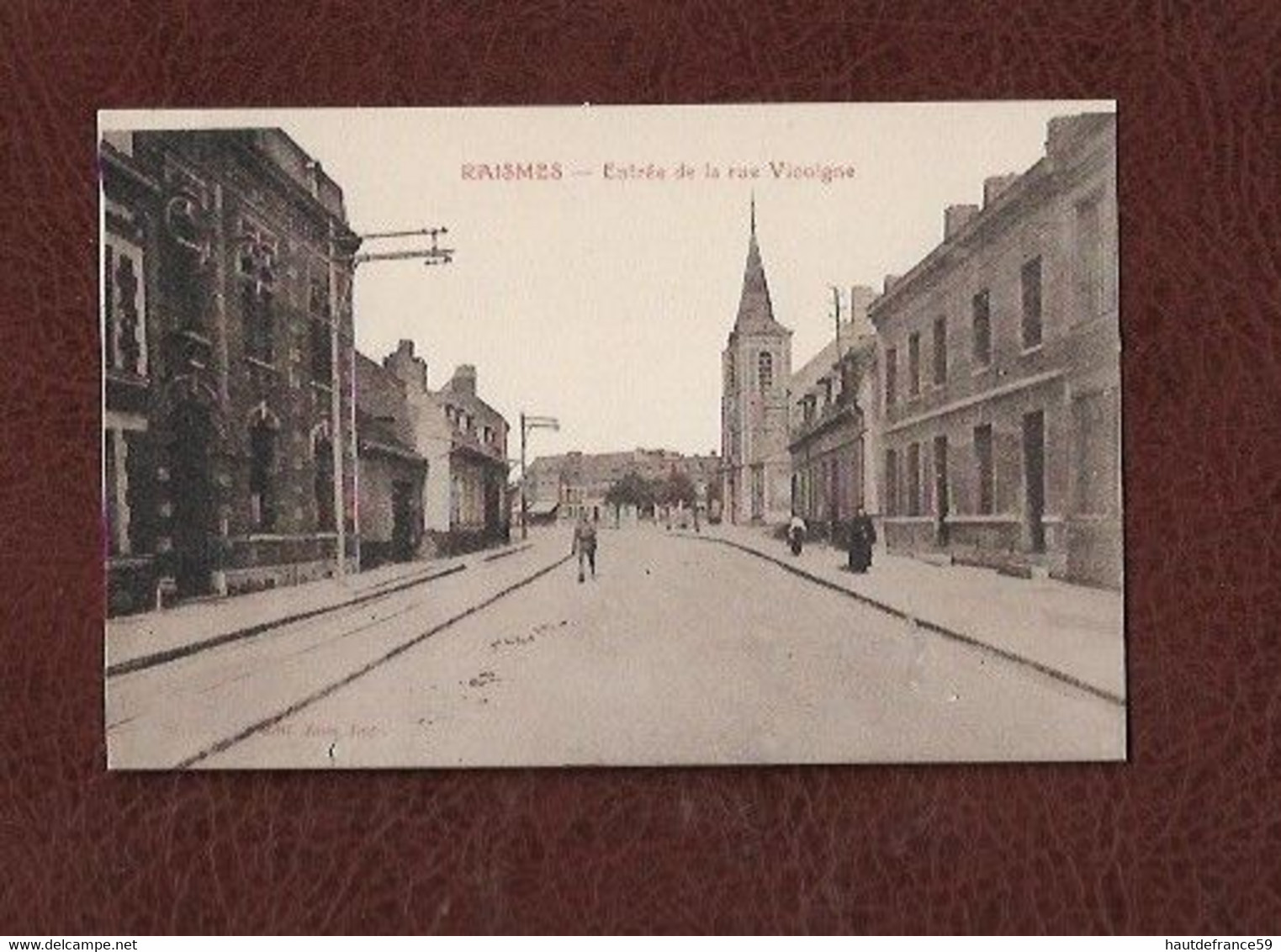 RARE Cpa Carte Postale RAISMES Entrée De La Rue De Vicoigne Sous La Neige édition Lion Place De Raismes - Raismes