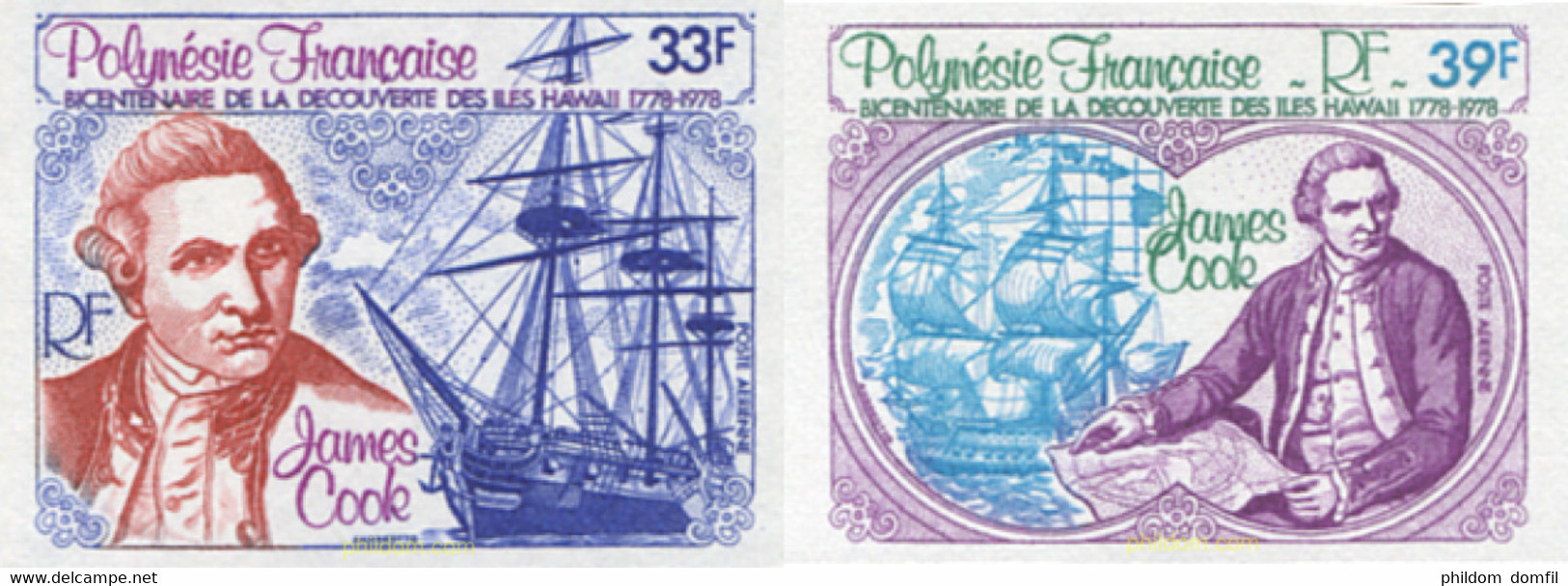 11491 MNH POLINESIA FRANCESA 1978 250 ANIVERSARIO DEL NACIMIENTO DEL CAPITAN COOK - Usados