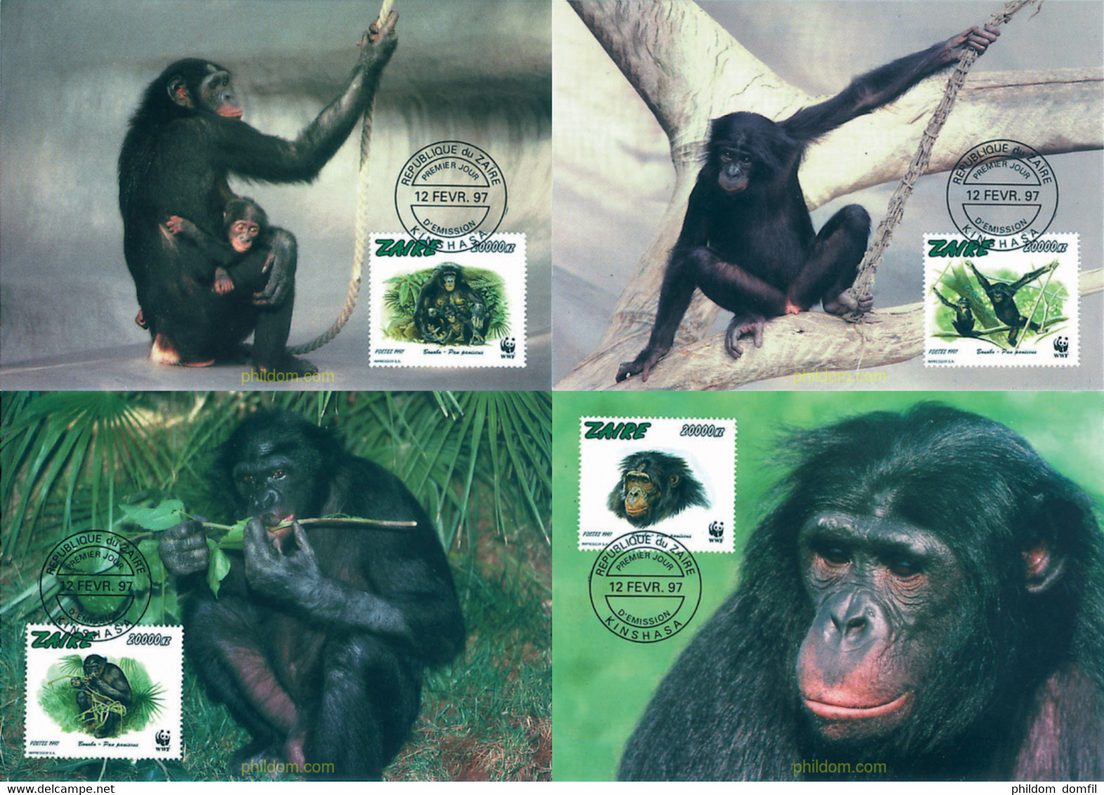 7451 MNH ZAIRE 1997 BONOBO - Sammlungen