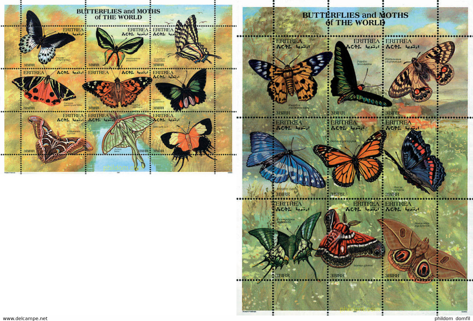 208567 MNH ERITREA 1997 MARIPOSAS Y POLILLAS DEL MUNDO - Eritrea