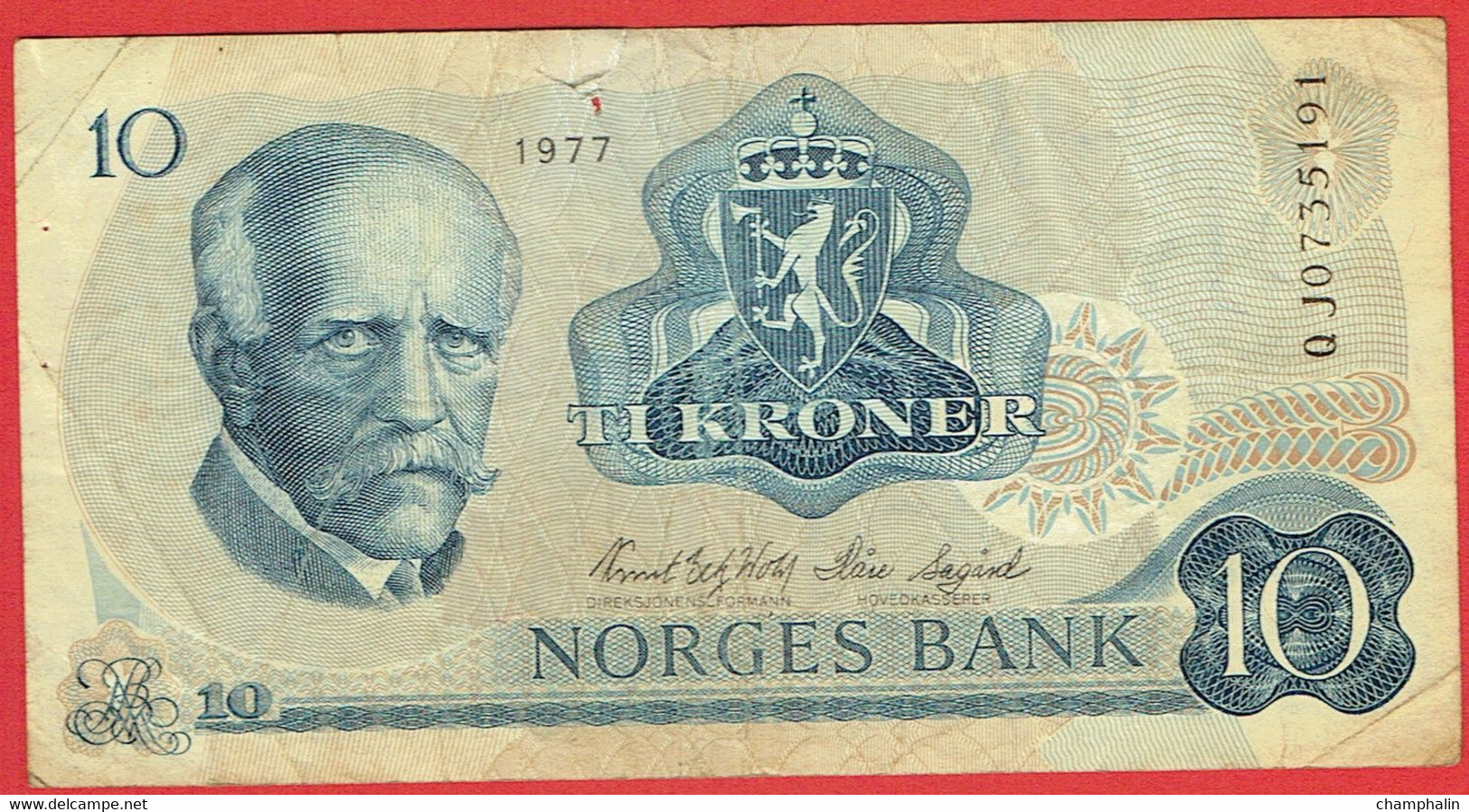 Norvège - Billet De 10 Kroner - Fridtjof Nansen - 1977 - P36b - Noorwegen