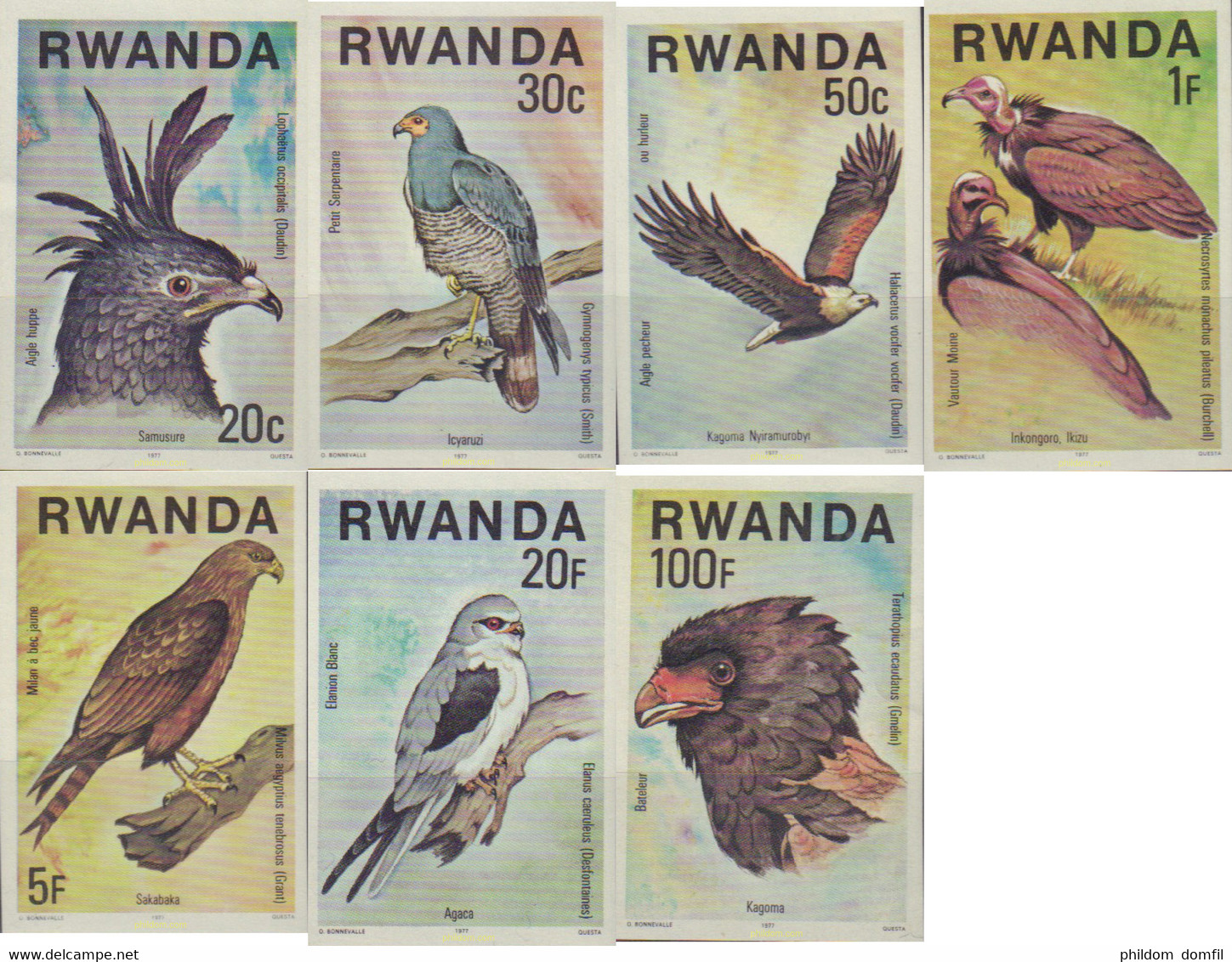 20602 MNH RUANDA 1977 AVES RAPACES - 1970-1979