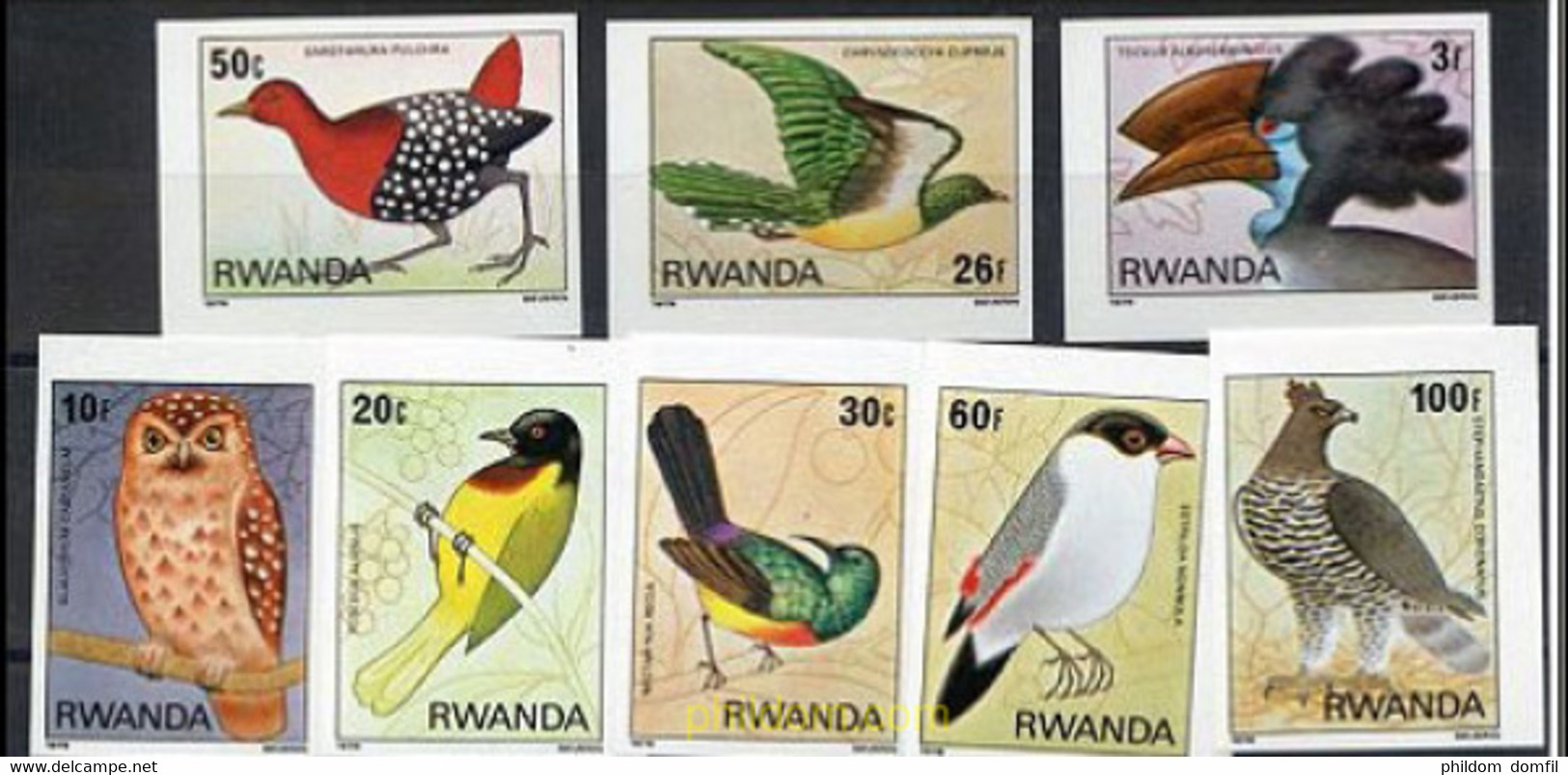 20154 MNH RUANDA 1980 AVES - 1980-1989