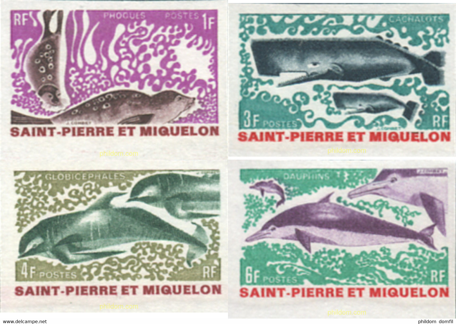 148204 MNH SAN PEDRO Y MIQUELON 1969 MAMIFEROS MARINOS - Oblitérés