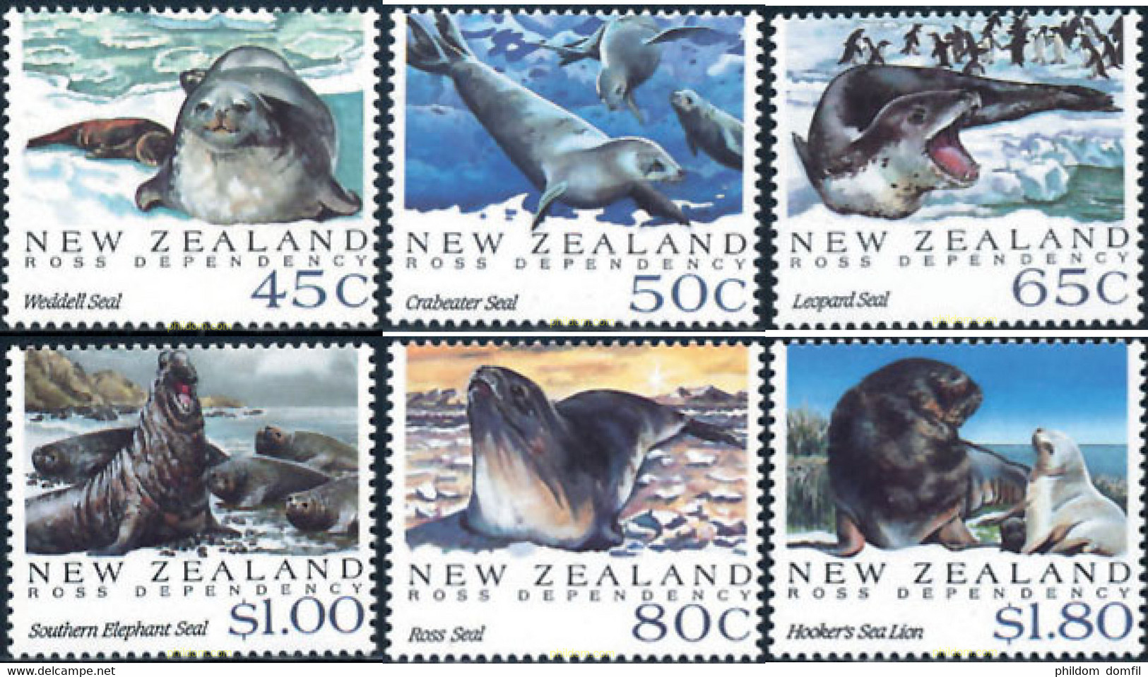 44704 MNH NUEVA ZELANDA 1992 FAUNA MARINA DE LA TIERRA DE ROSS - Errors, Freaks & Oddities (EFO)