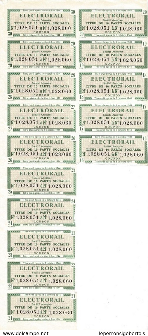 Titre De 1966  - ELECTRORAIL - - Elektrizität & Gas