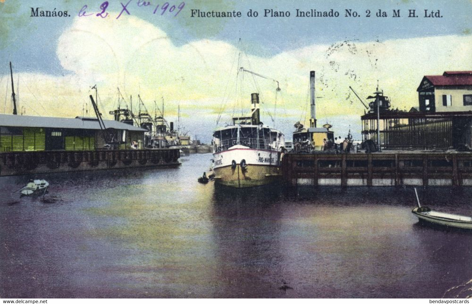 Brazil, MANAOS MANAUS, Fluctuante Do Plano Inclinado No. 2 Da M.H. 1909 Postcard - Manaus