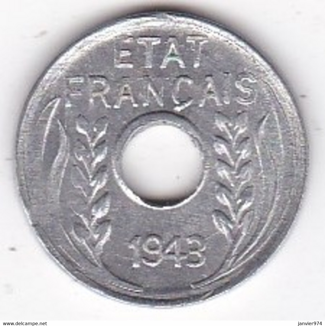 Indochine Etat Français . 1 Cent 1943 Hanoi. En Aluminium. - French Indochina