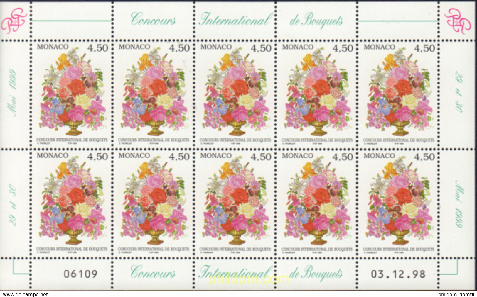 7620 MNH MONACO 1999 32 CONCURSO INTERNACIONAL DE RAMOS DE FLORES - Sonstige & Ohne Zuordnung