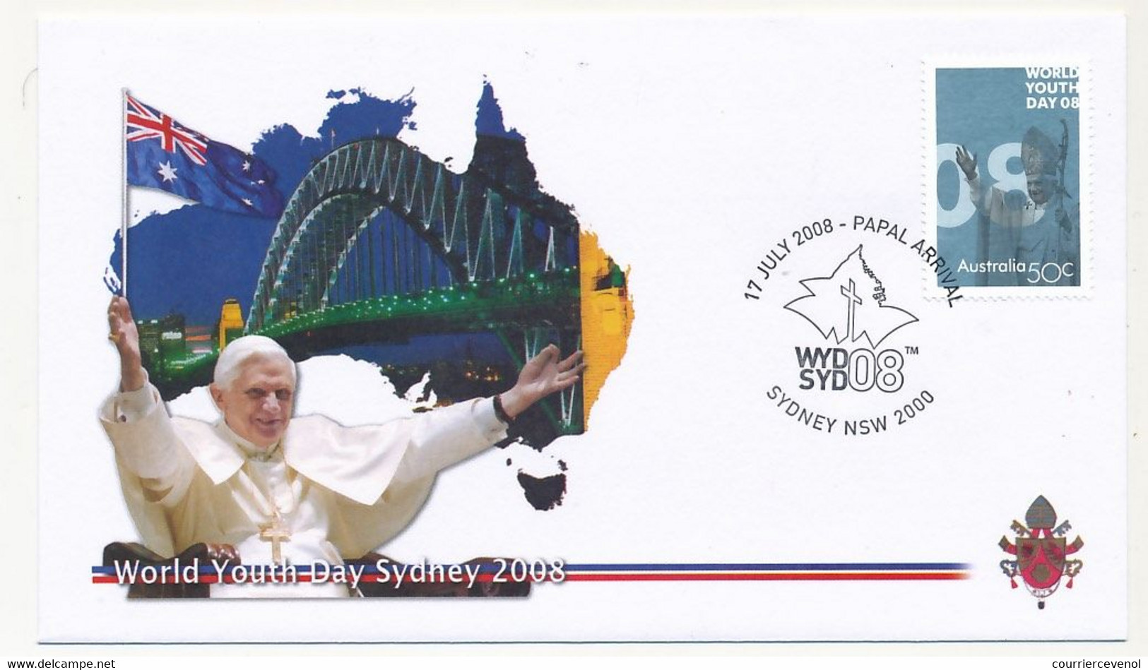 AUSTRALIE - 6 Enveloppes Illustrées Pape Benoit XVI - Journées Mondiales De La Jeunesse - SYDNEY 15 Au 20 Juillet 2000 - Marcophilie