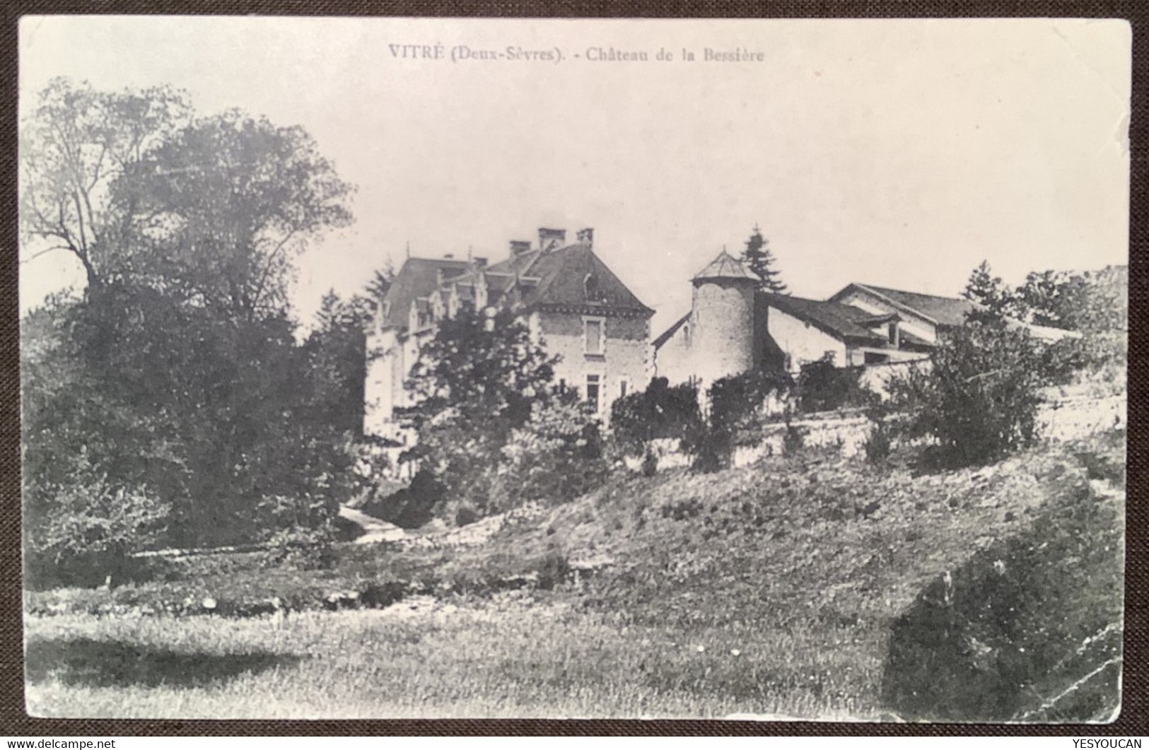 1907Porte Timbre Guerre à L'alcool L'Absinthe Rend Fou Semeuse#135CPA Vitré Ambulant RUFFEC A NIORT(France Alcohol - Lettres & Documents