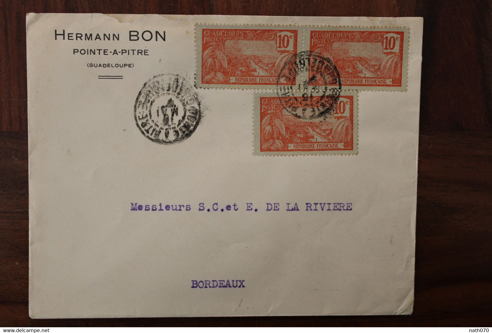 GUADELOUPE 1926 France Cover Paire Voir Dos - Lettres & Documents